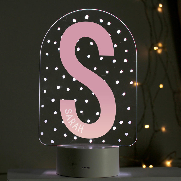 Personalised Initial LED Colour Changing Night Light – alternative view