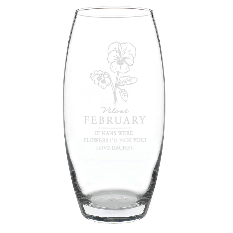 Personalised February Birth Flower Bullet Vase