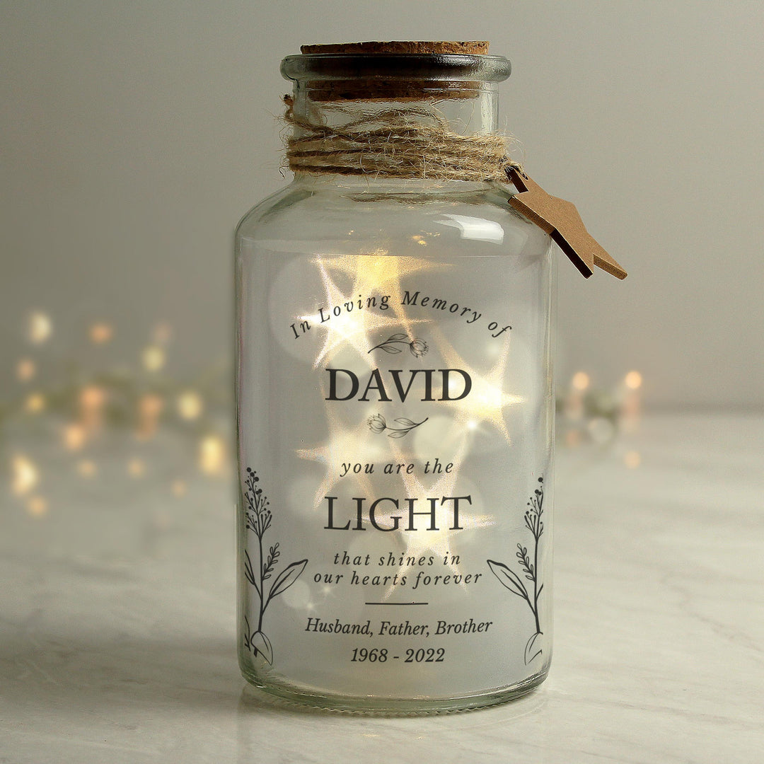 Personalised In Loving Memory LED Glass Jar – alternative view