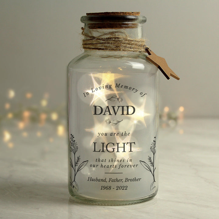 Personalised In Loving Memory LED Glass Jar – alternative view