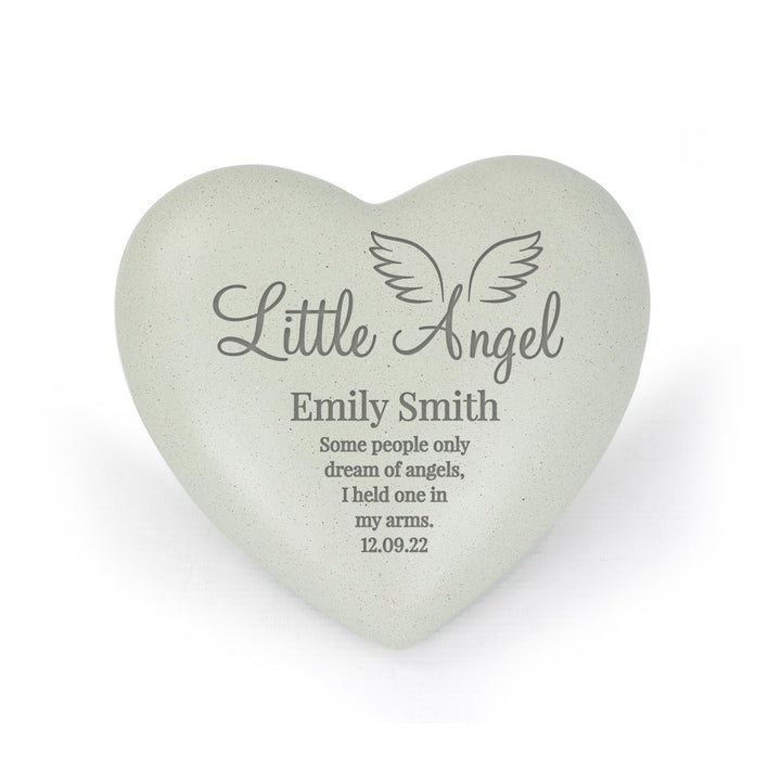 Personalised Little Angel Heart Memorial – alternative view