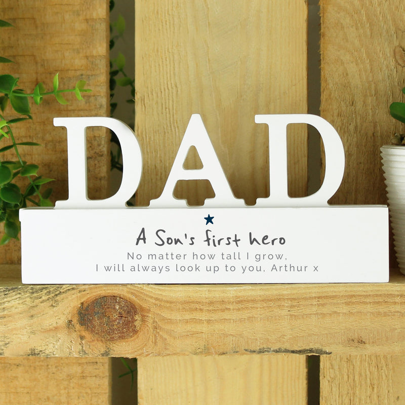Personalised A Sons First Hero Wooden Dad Ornament