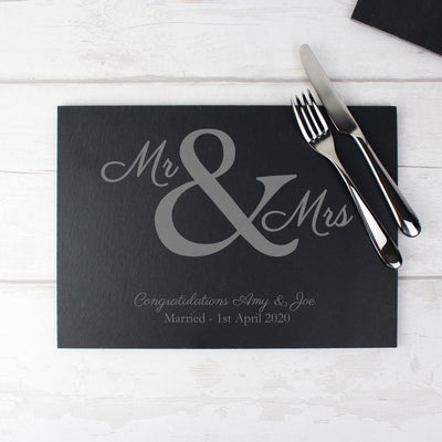 Personalised Mr & Mrs Slate Placemat