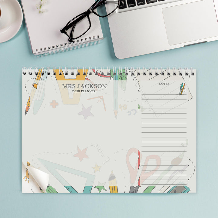 Personalised Teacher A4 Desk Planner – alternative view