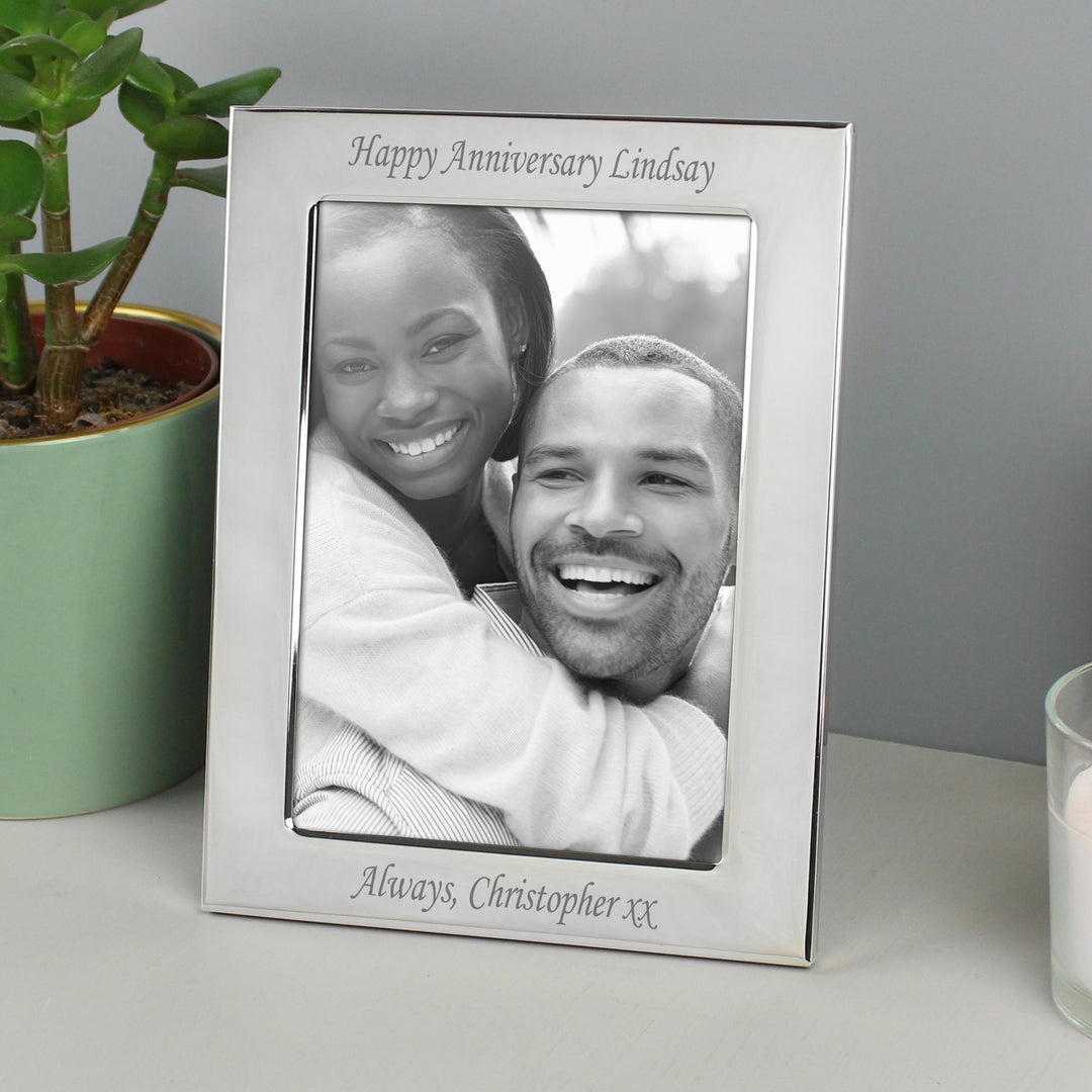 Personalised Silver Plated 6x4 Photo Frame – alternative view