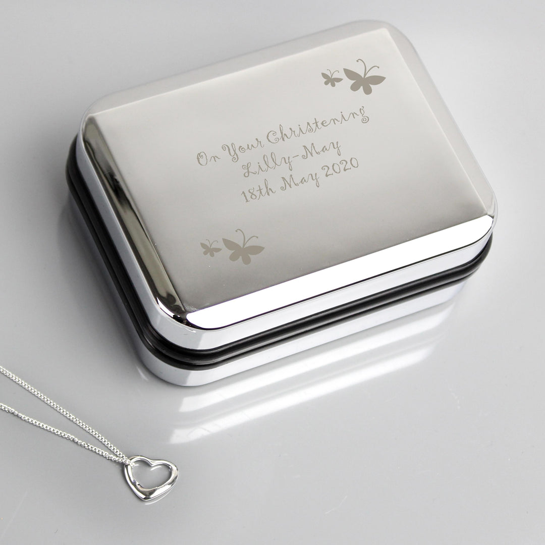 Personalised Butterfly Heart Necklace and Box, The Personal Shop, personalised gifts