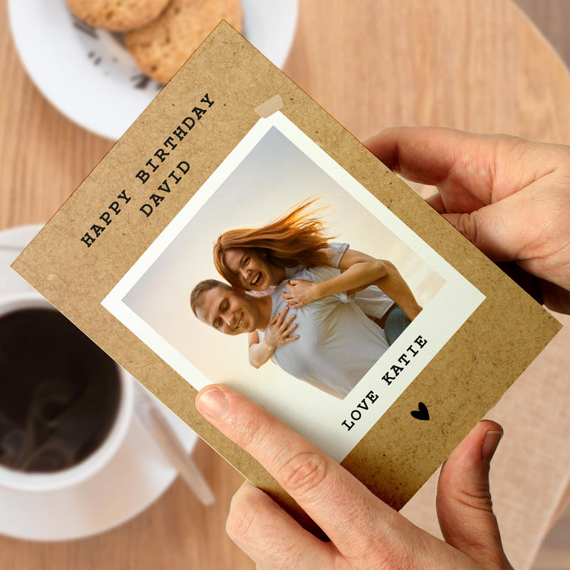 Personalised Polaroid Photo Upload Greeting Card