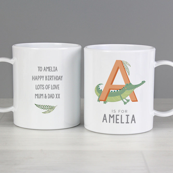 Personalised Animal Alphabet Plastic Mug – alternative view