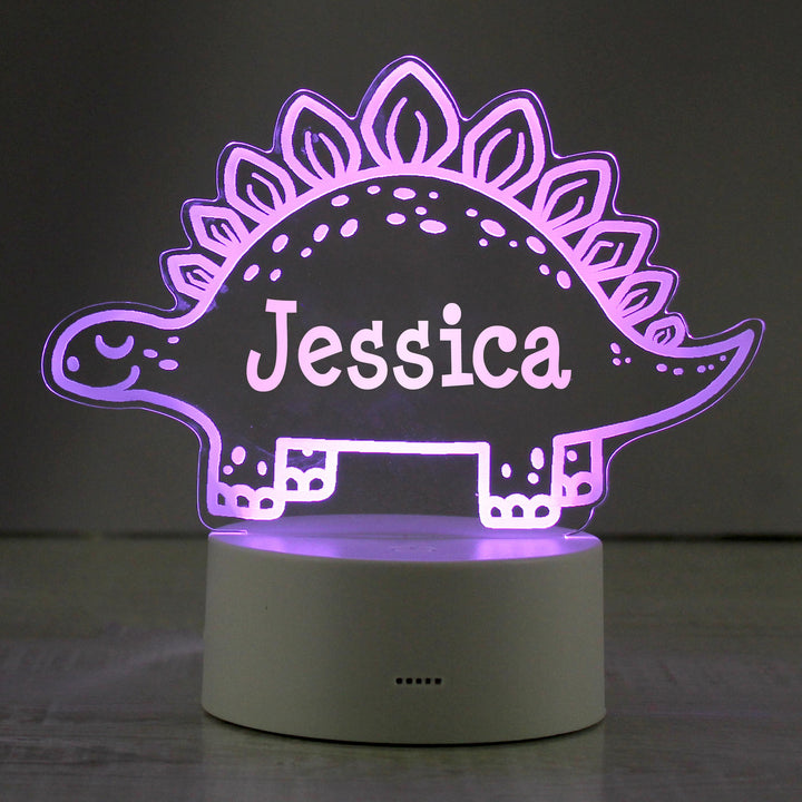 Personalised Dinosaur LED Colour Changing Night Light – alternative view