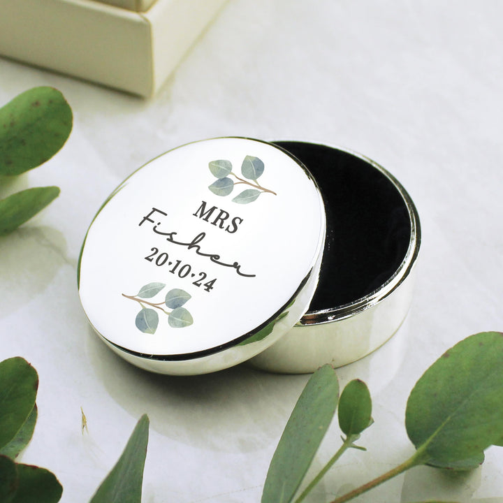 Personalised Botanical Ring Box – alternative view