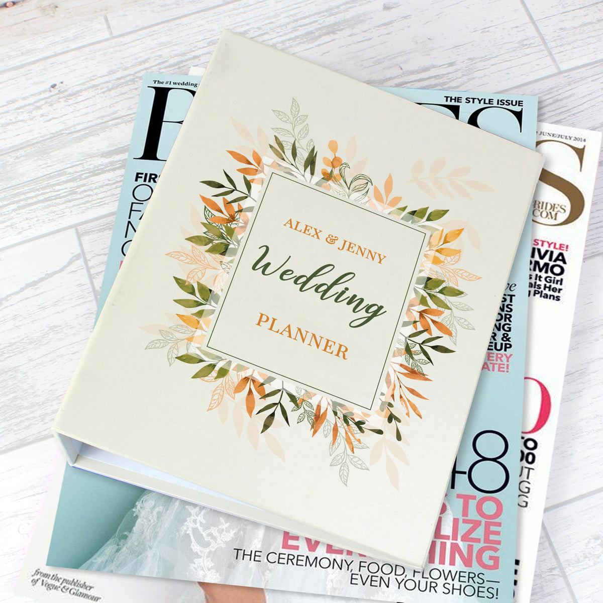 Personalised Autumnal Wedding Planner, The Personal Shop, personalised gifts