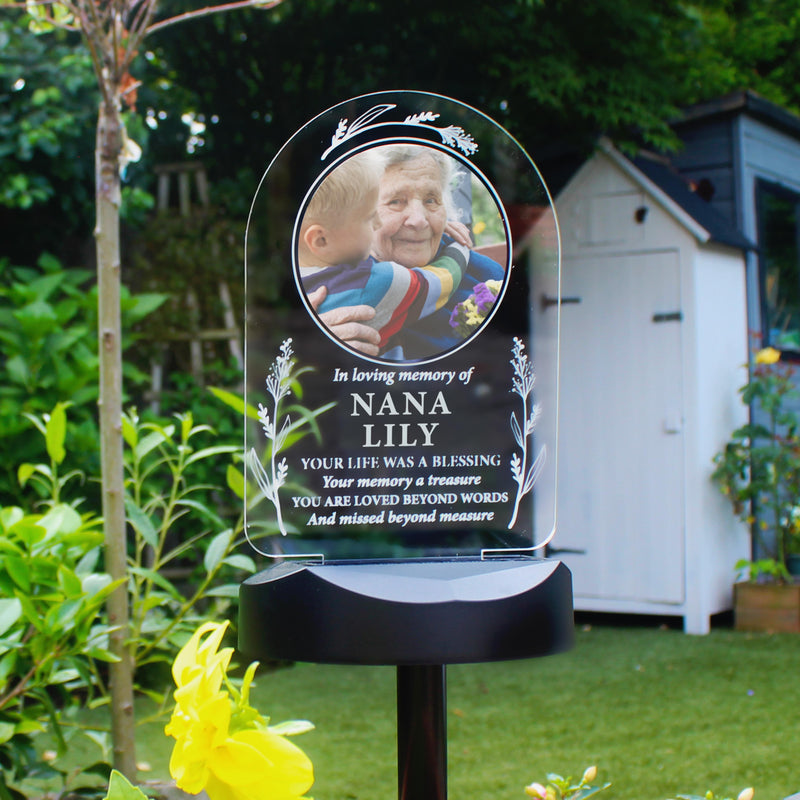 Personalised Memorial Photo Upload Outdoor Solar Light