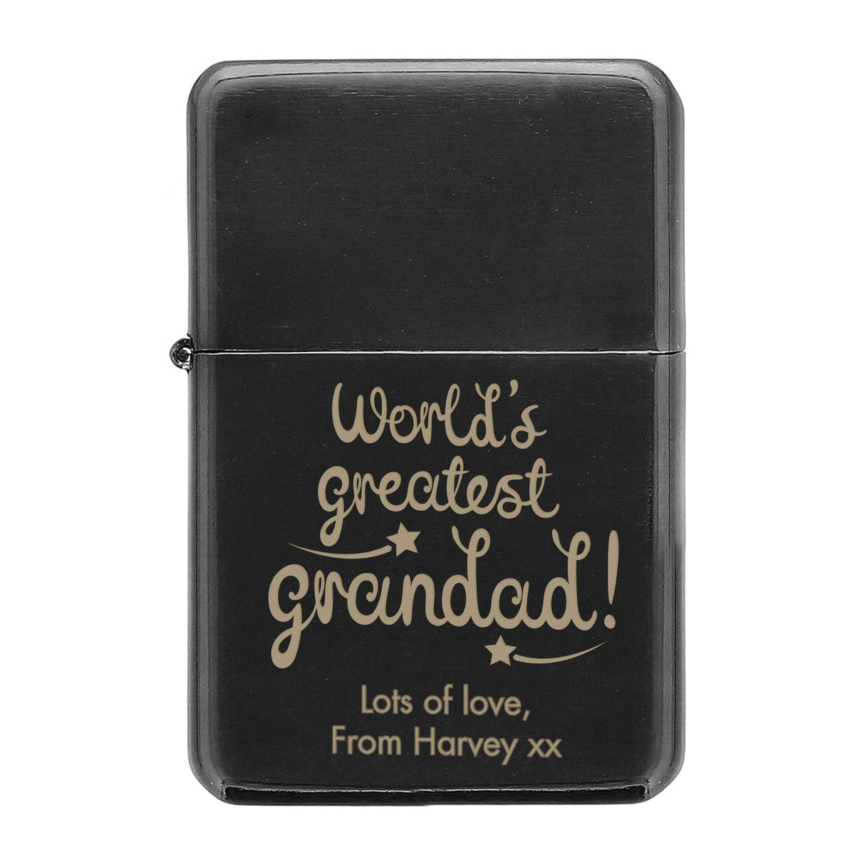 Personalised 'World's Greatest Grandad' Black Lighter – alternative view