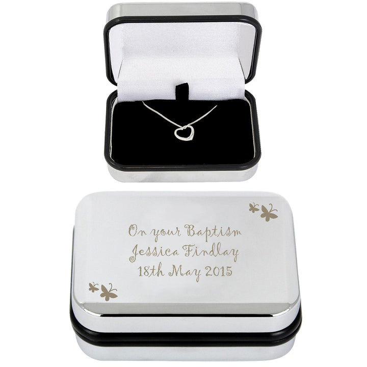 Personalised Butterfly Heart Necklace and Box, The Personal Shop, personalised gifts