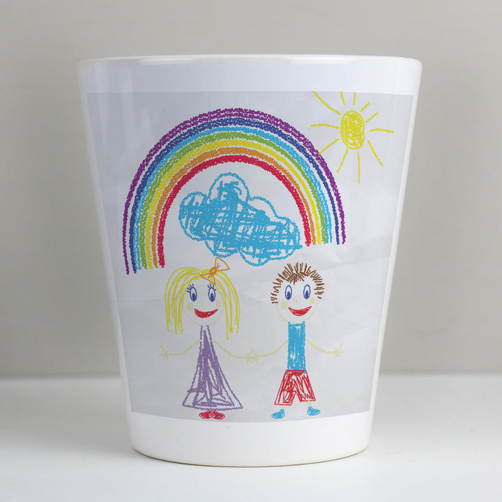 Personalised Childrens Drawing Photo Upload Plant Pot - alternative view