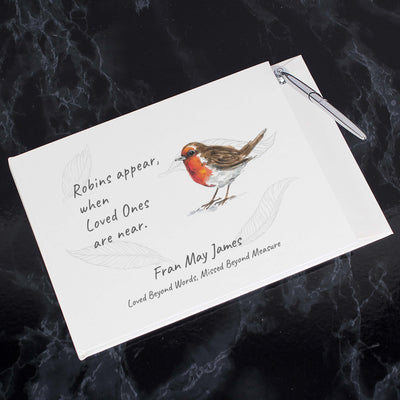 Personalised Robins Appear Guest Book
