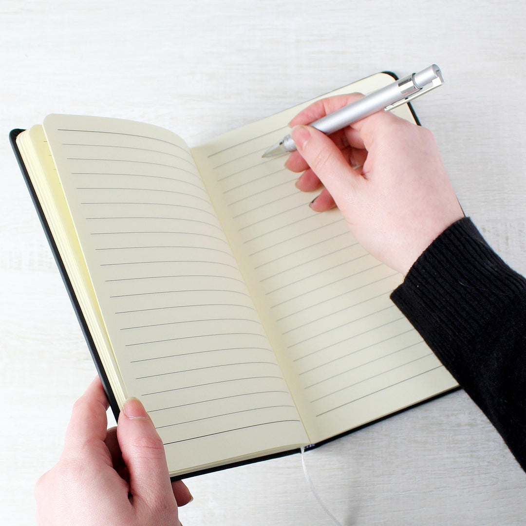 Personalised Celestial Black Hardback Notebook – alternative view