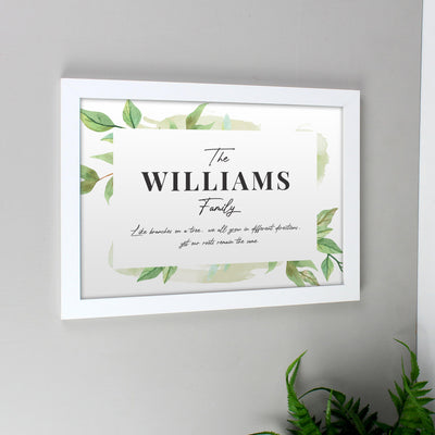 Personalised Family Tree White A4 Framed Print