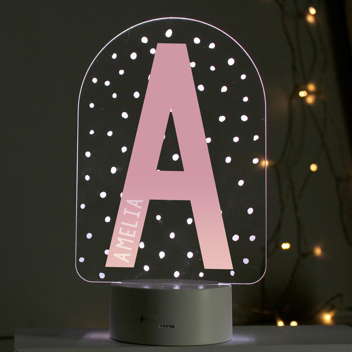 Personalised Initial LED Colour Changing Night Light – alternative view