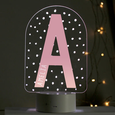 Personalised Initial LED Colour Changing Night Light
