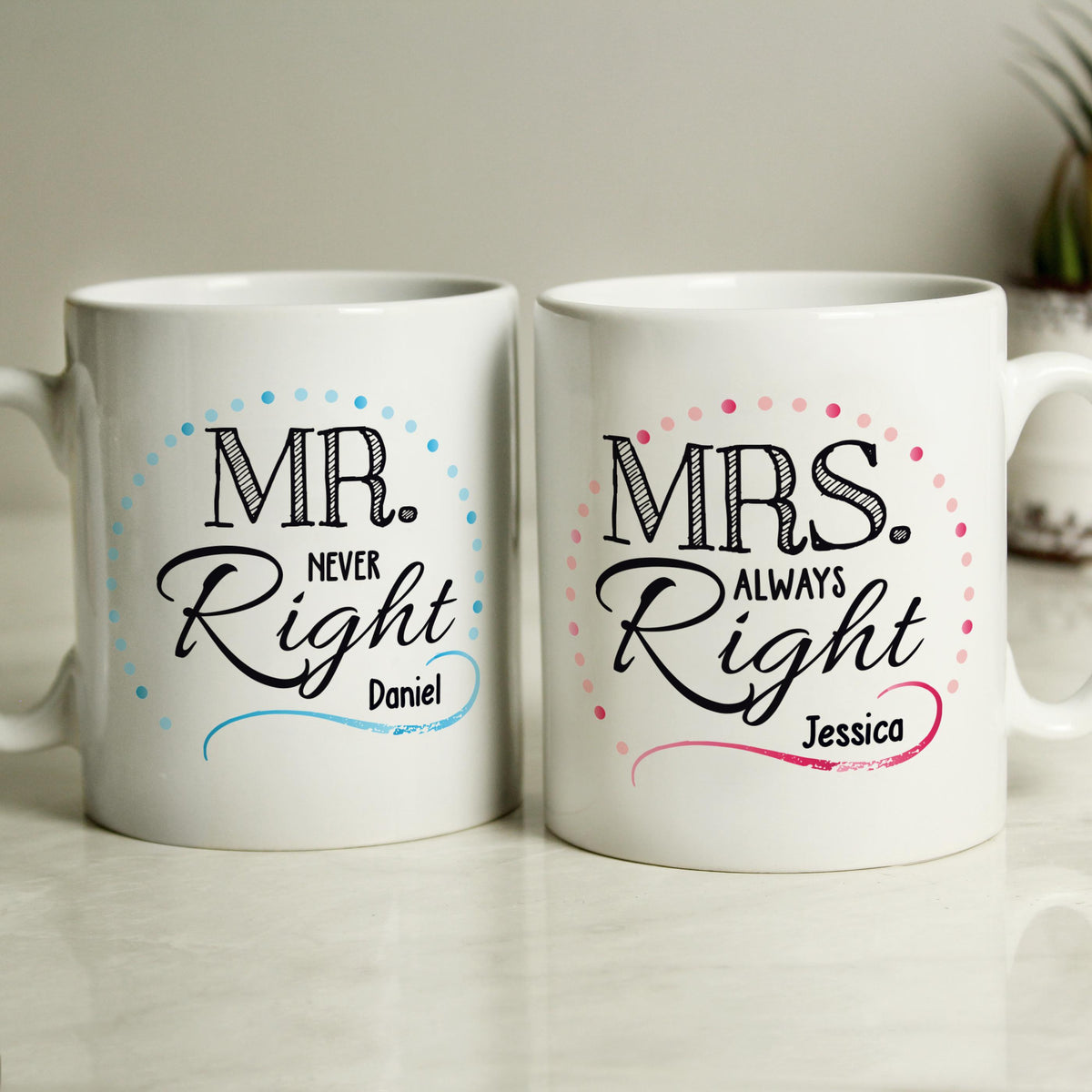 Personalised Mr & Mrs Mug Set – alternative view