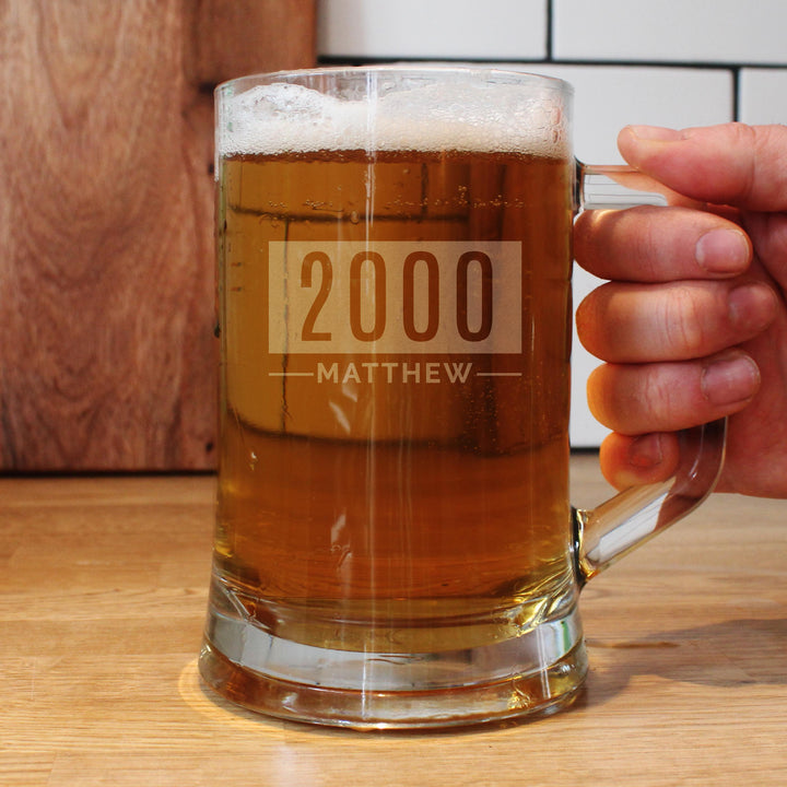 Personalised Name &amp; Date Pint Stern Tankard, The Personal Shop, personalised gifts