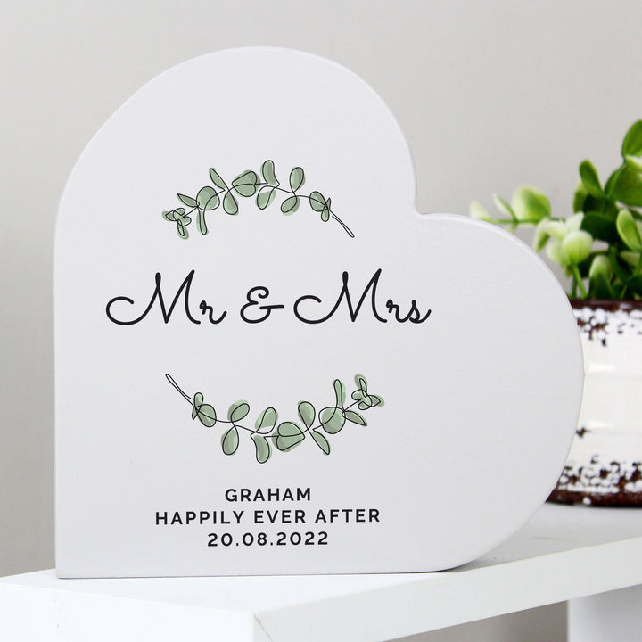 Personalised Botanical Free Standing Heart Ornament, The Personal Shop, personalised gifts