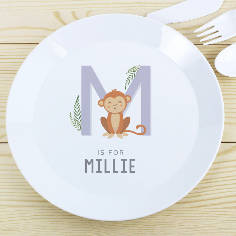 Personalised Animal Alphabet Plastic Plate