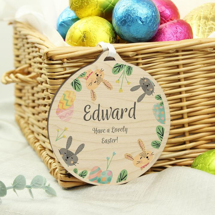 Personalised Easter Bunny Wooden Decoration, The Personal Shop, personalised gifts