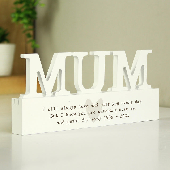 Personalised Free Text Heart Wooden Mum Ornament, The Personal Shop, personalised gifts