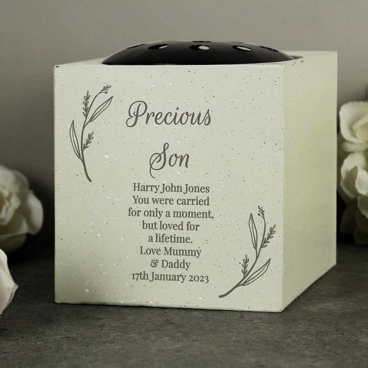Personalised Botanical Memorial Vase, The Personal Shop, personalised gifts