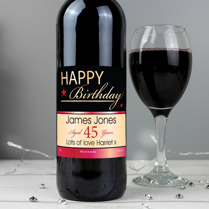 Personalised Happy Birthday Red Wine, The Personal Shop, personalised gifts