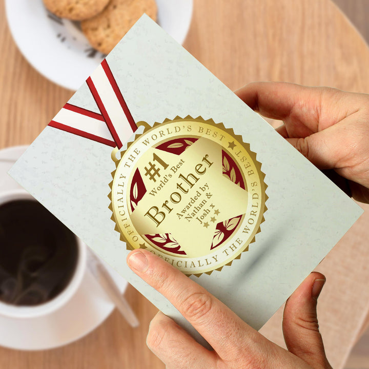 Personalised Number 1 Medal Card – alternative view