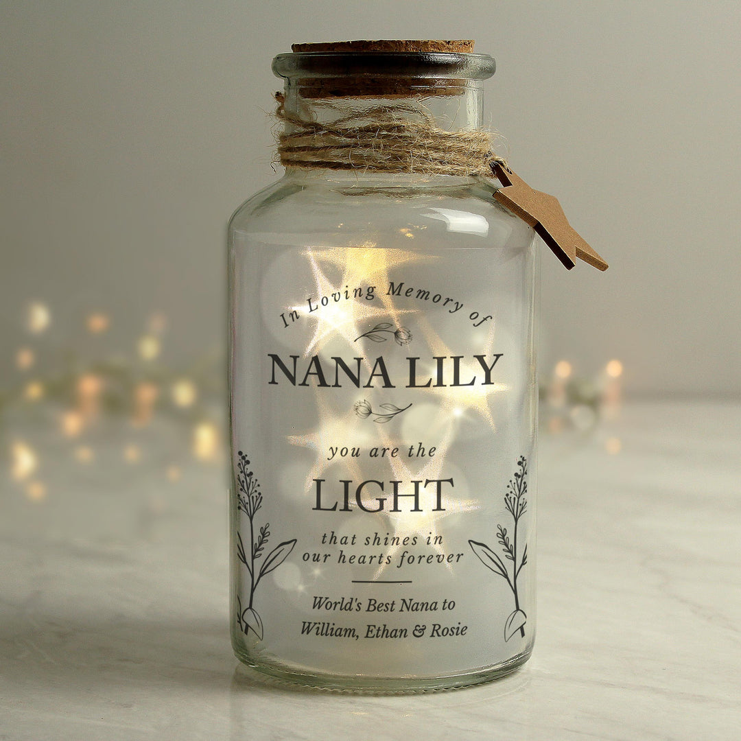 Personalised In Loving Memory LED Glass Jar – alternative view