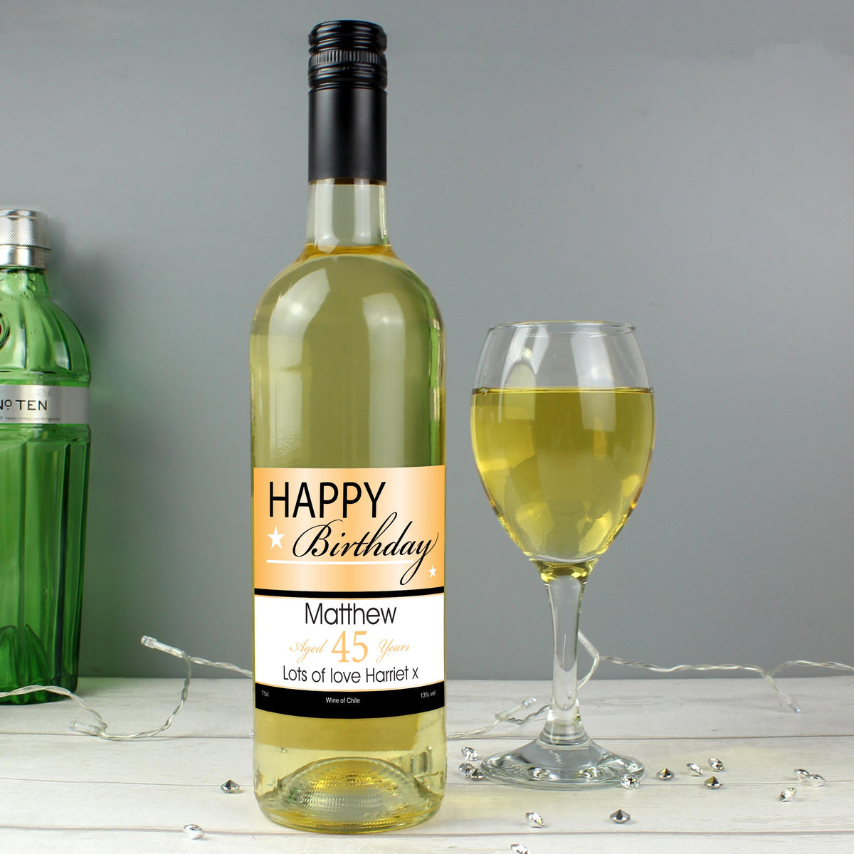 Personalised Happy Birthday White Wine, The Personal Shop, personalised gifts