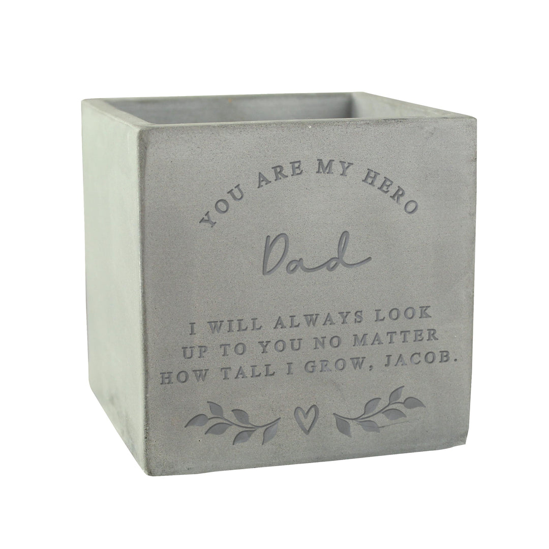 Personalised Free Text Concrete Pot – alternative view