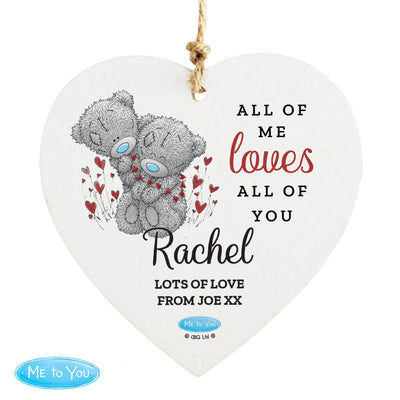 Personalised Me to You Valentine Wooden Heart Decoration