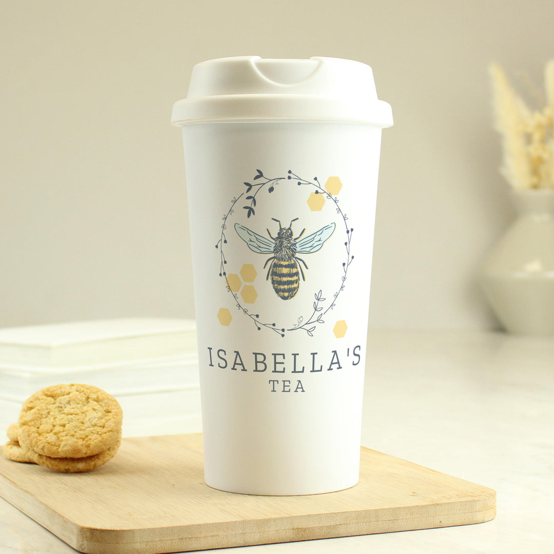 Personalised Bee Insulated Travel Cup – alternative view