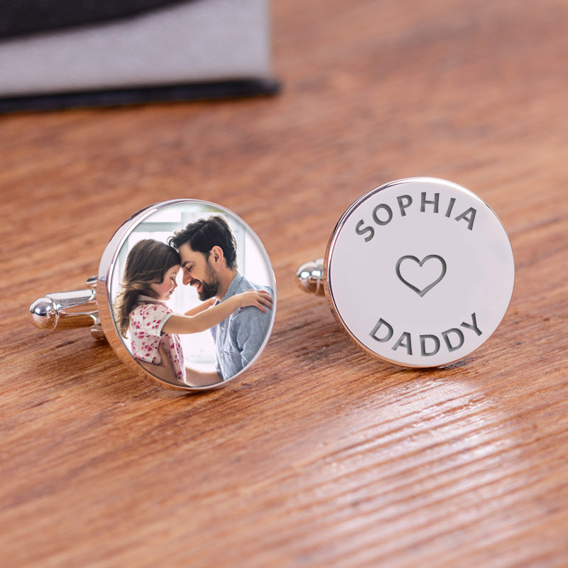 Loves Daddy Photo Cufflinks