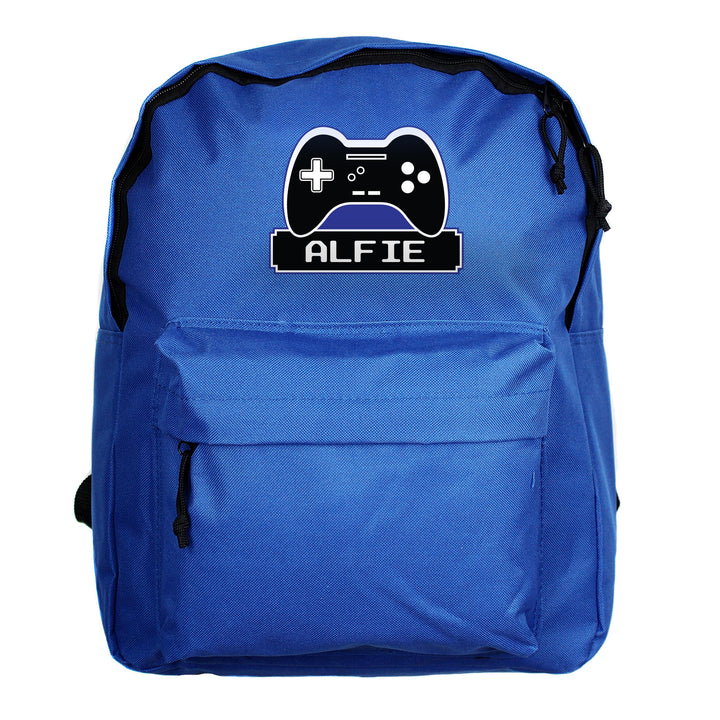 Personalised Gaming Blue Backpack, The Personal Shop, personalised gifts