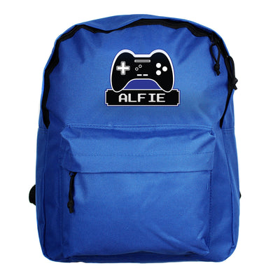 Personalised Gaming Blue Backpack