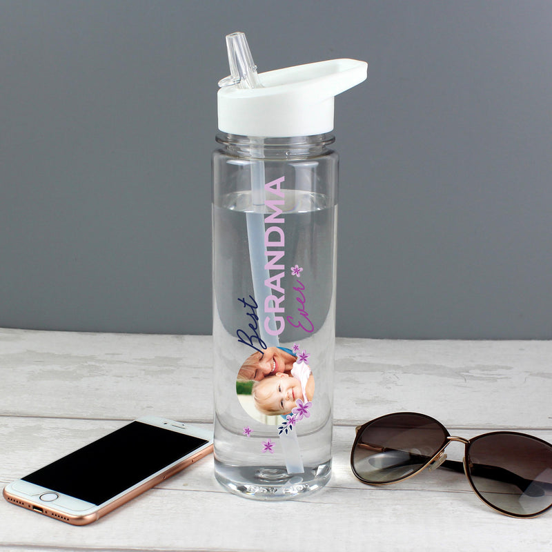 Personalised Floral Best Ever Photo Upload Water Bottle