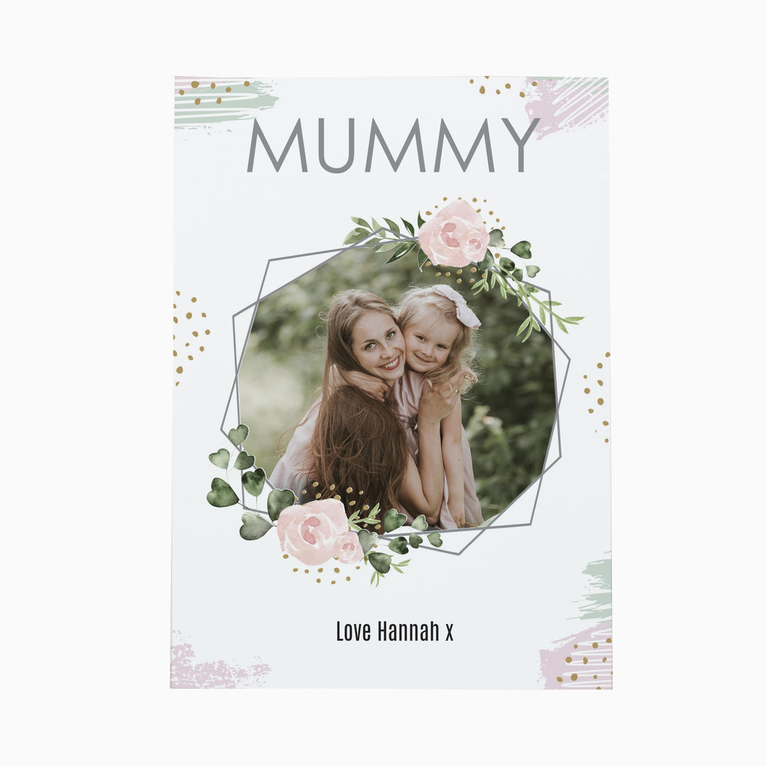Personalised Floral Abstract Photo Upload Card - alternative view