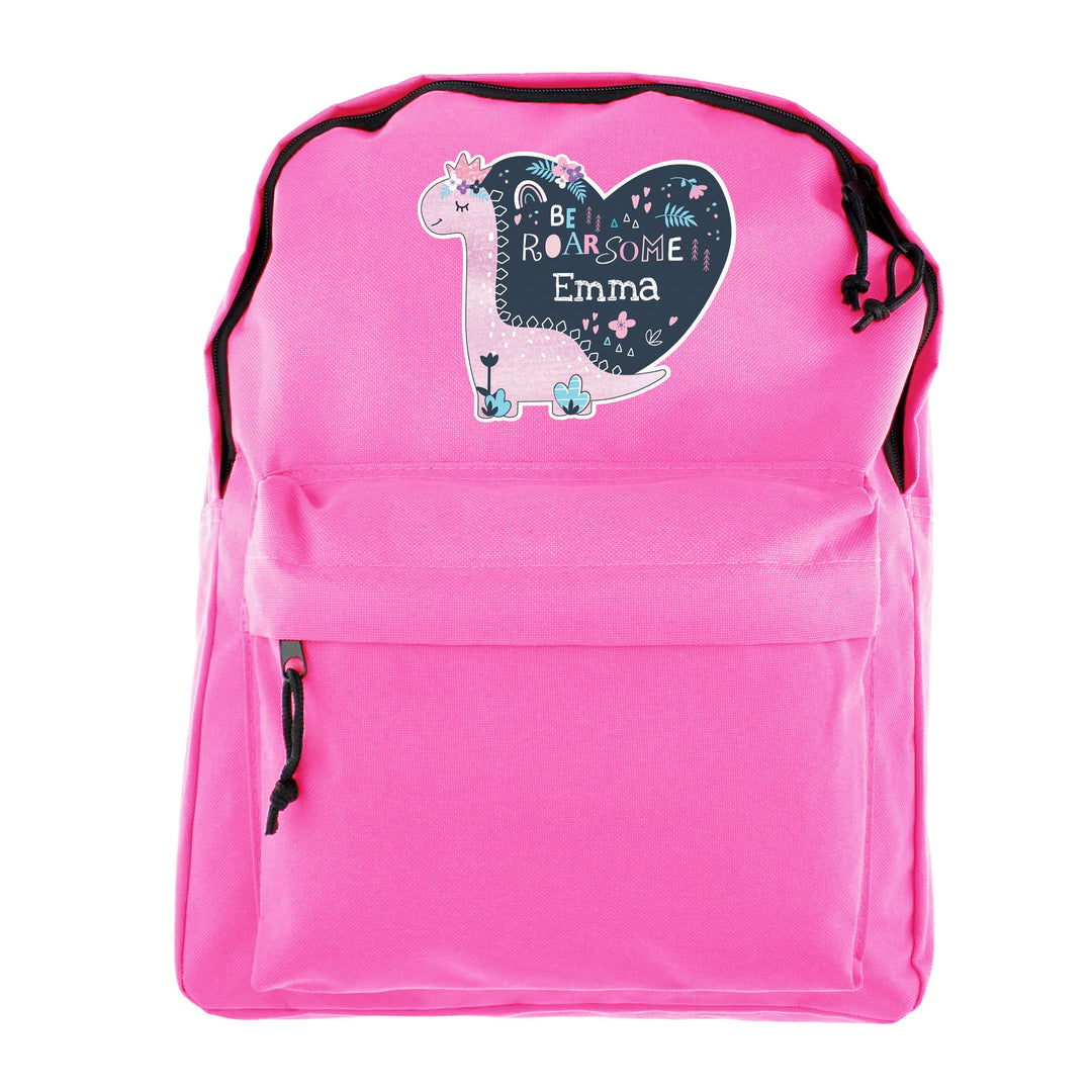 Personalised Dinosaur Pink Backpack – alternative view