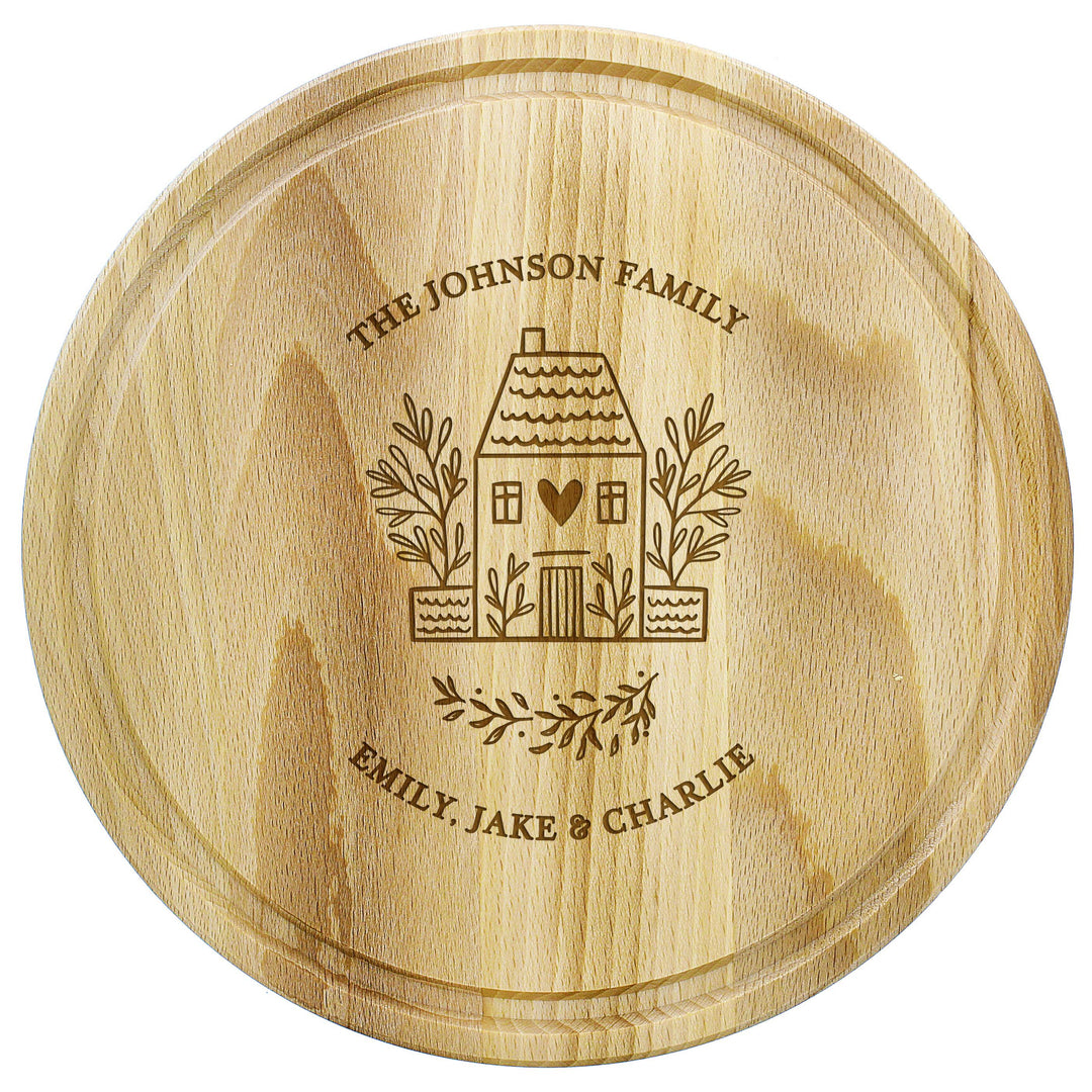 Personalised HOME Round Chopping Board - alternative view