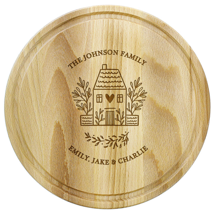 Personalised HOME Round Chopping Board - alternative view