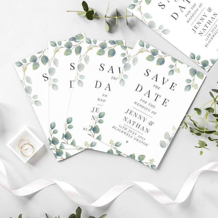 Personalised Botanical Save the Date Pack of 36 – alternative view