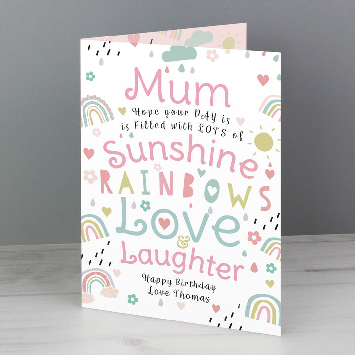 Personalised Rainbows &amp; Sunshine Card – alternative view