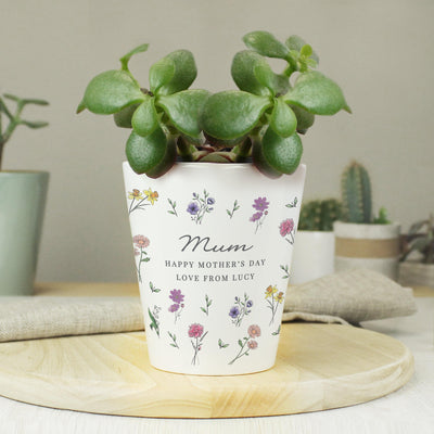 Personalised Wild Flowers Plant Pot
