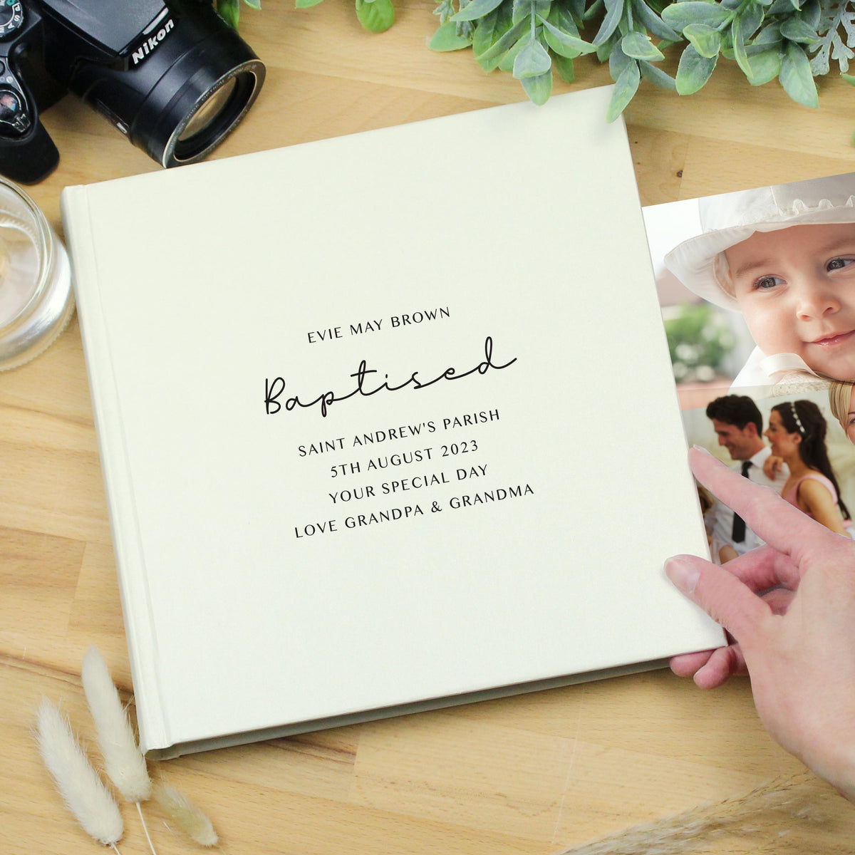 Personalised Free Text Square Photo Album – alternative view